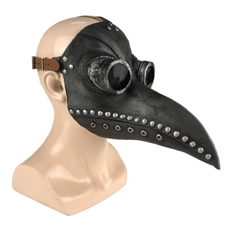 Funny Medieval Steampunk Plague Doctor Bird Beak Mask Latex Punk Cosplay Props Adult Halloween Event Cosplay Accessories