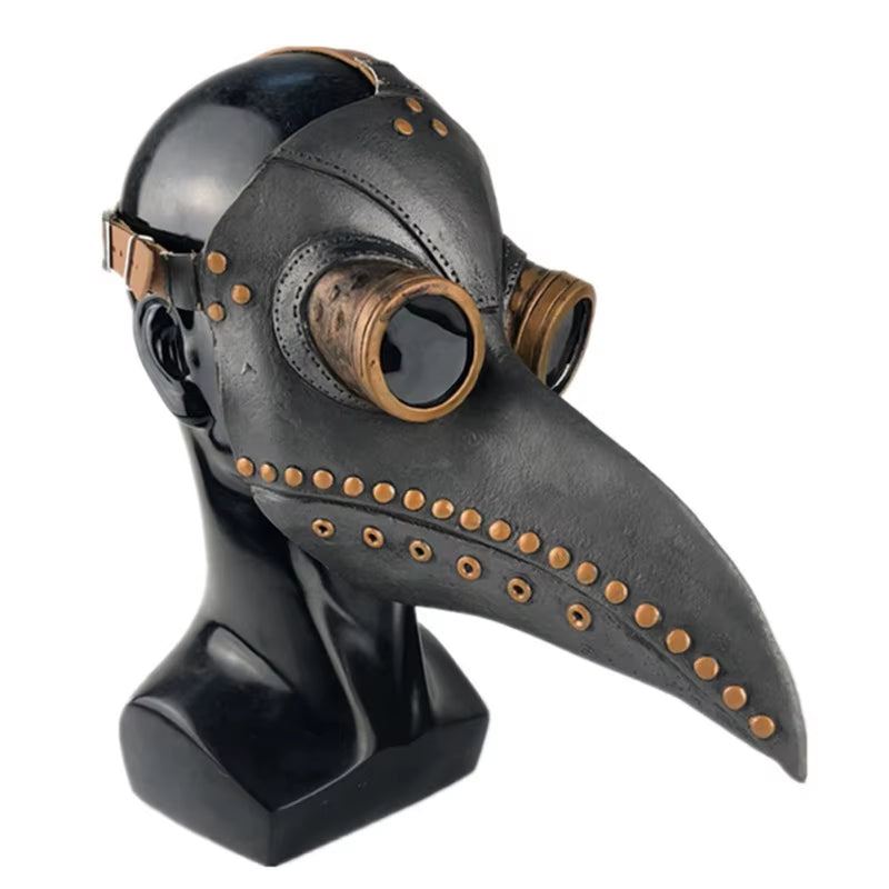 Funny Medieval Steampunk Plague Doctor Bird Beak Mask Latex Punk Cosplay Props Adult Halloween Event Cosplay Accessories