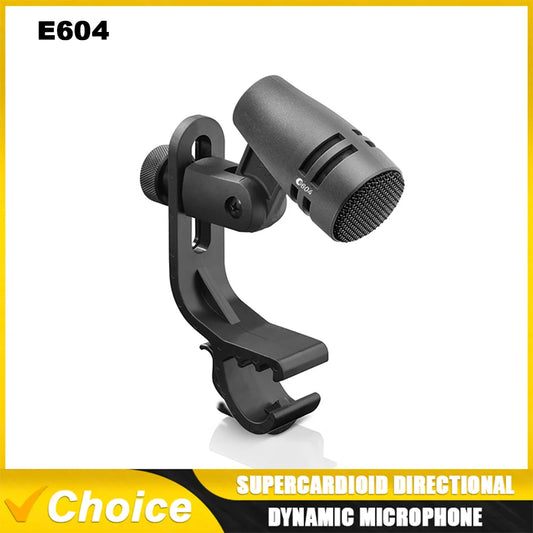 E604 e 604 Wired Dynamic Microphone Tom Snare Evolution Series Cardioid Instrument Drum Microphone with Clip Arm Mount